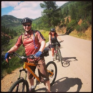 My friends and I enjoying the beautiful day on bikes