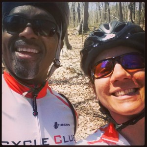 April - mountain biking with "Grandpa" (my friend John who has grandkids and kicks my butt in the woods)